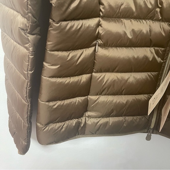 Save The Duck Alexis Water-Resistant Hooded Puffer Jacket In Coffee Brown - NWT - Picture 5 of 16